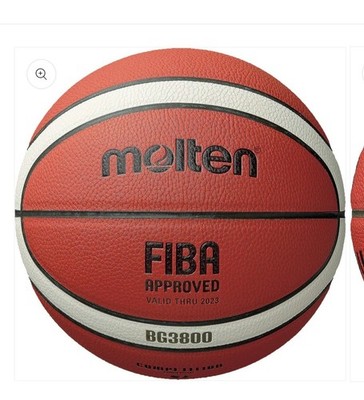 Molten BG3800 FIBA Approved Indoor/Outdoor Basketball Ball - Orange/Ivory, 
