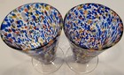 Murano Style Art Confetti Glass Set Of 2 Glasses 6”  — photo 2