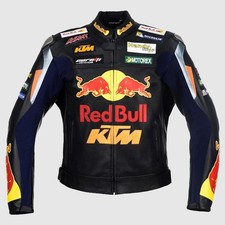 men’s ktm redbull motorcycle racing leather jacket
