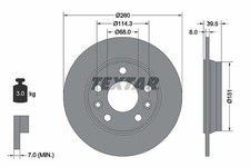2x TEXTAR Bremsscheibe Hinterachse für RENAULT