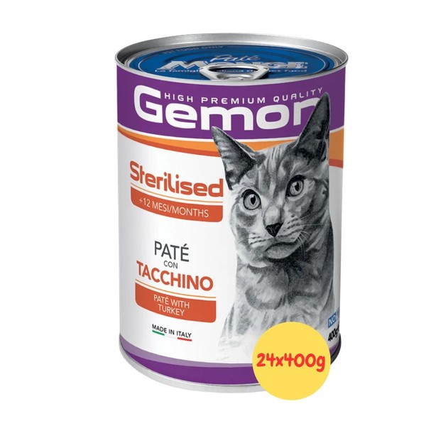 Monge Gemon Sterilised Gatto Paté Con Tacchino 24X400G Umido Gemon Per Gatti-image