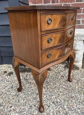 Vintage Regency Style Reproduction Three Drawer Bedside Chest / Small Side Chest
