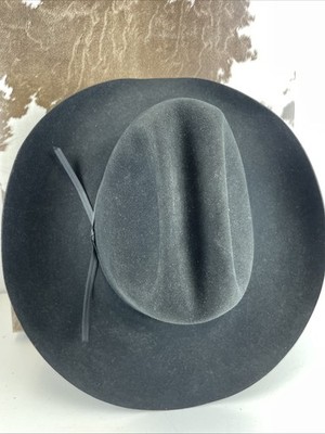 Vtg Resistol Cowboy Hat Size 7 Black Felt Western  self Conforming  Made In USA