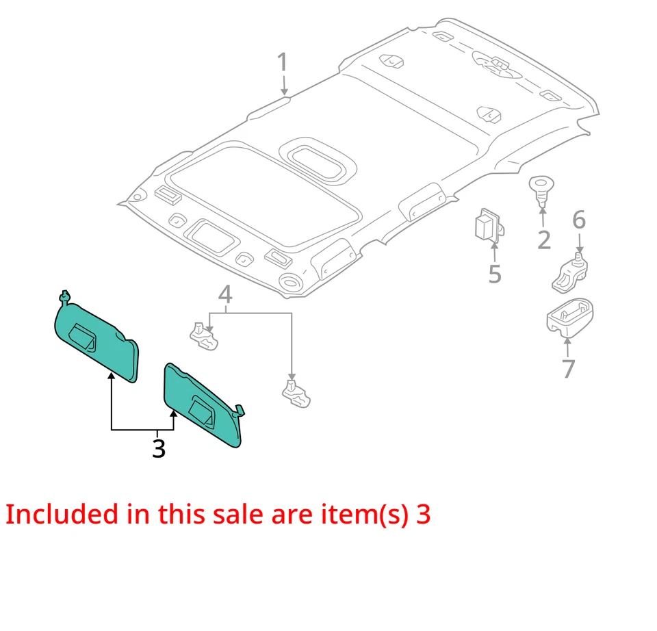 Espejo parasol derecho Mazda Tribute 2008-2011 pasajero negro XL9GY Foto 3 de 4
