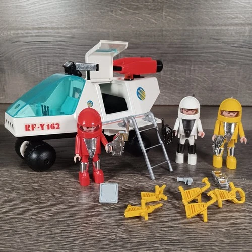 Vtg 1980 Playmobil Playmospace Space Shuttle Ship RF-Y162 w/Figures Accessories