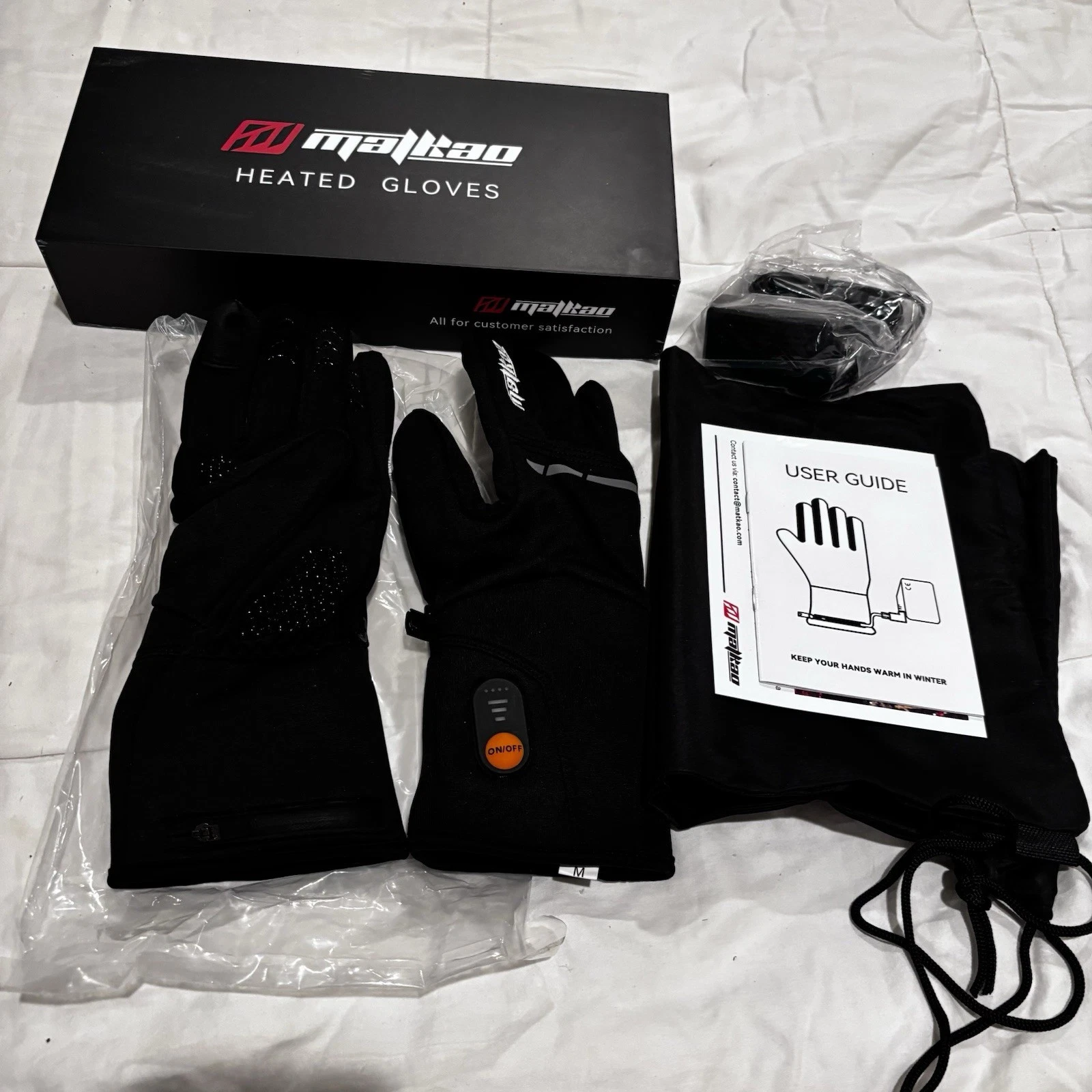 Matkao Electric Heated Gloves Rechargeable Winter Ski Gloves New Open Box (Med)