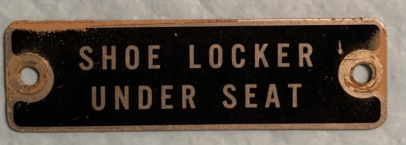 Pullman Railroad Company Shoe Locker Under Seat  Metal Sign
