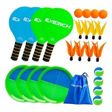 EVERICH Toss and Catch Ball Game Set  Paddle Ball 8 Paddles 8 Balls 8 Birdies