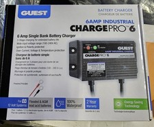 GUEST CHARGE PRO 6 AMP INDUSTRIAL / MARINE/ BATTERY CHARGER 1 BANK 12V ON BOARD