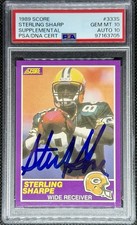 1989 Score Supplemental Sterling Sharpe RC Rookie On Card AUTO PSA 10/10 POP18