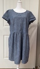 Gap Blue Raglan 100% Cotton Short Sleeve Sundress Mini Swing Casual Dress Sz 18