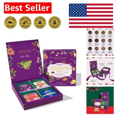 Elegant 24-Flavor Tea Sampler Set in Pyramid Bags - Perfect Gift for Tea Lovers