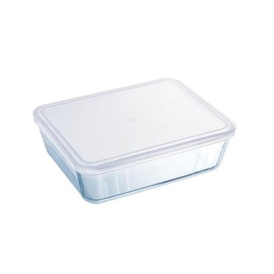 Cook & freeze - Plat Rectangulaire avec Couvercle Multicolore 27x22 cm