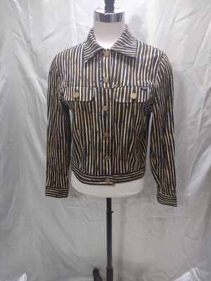 Laurel Jeans by Escada Womens Striped Jacket Size 36