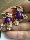 SALE! New Brooch Of Red And Purple Birds On A Branch — photo 3