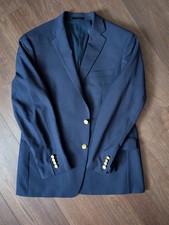 Ralph Lauren Blazer Jacket 42R Navy Wool Gold Buttons