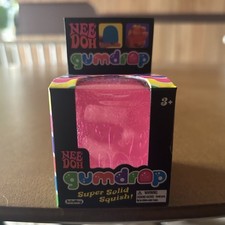 Nee Doh Gumdrop Super Solid Squish Squeeze Toy, Pink, Ages 3