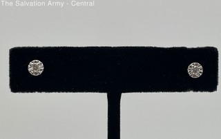 14K White Gold Fine Jewelry Butterfly Earrings w/Diamond 1.11 Grams