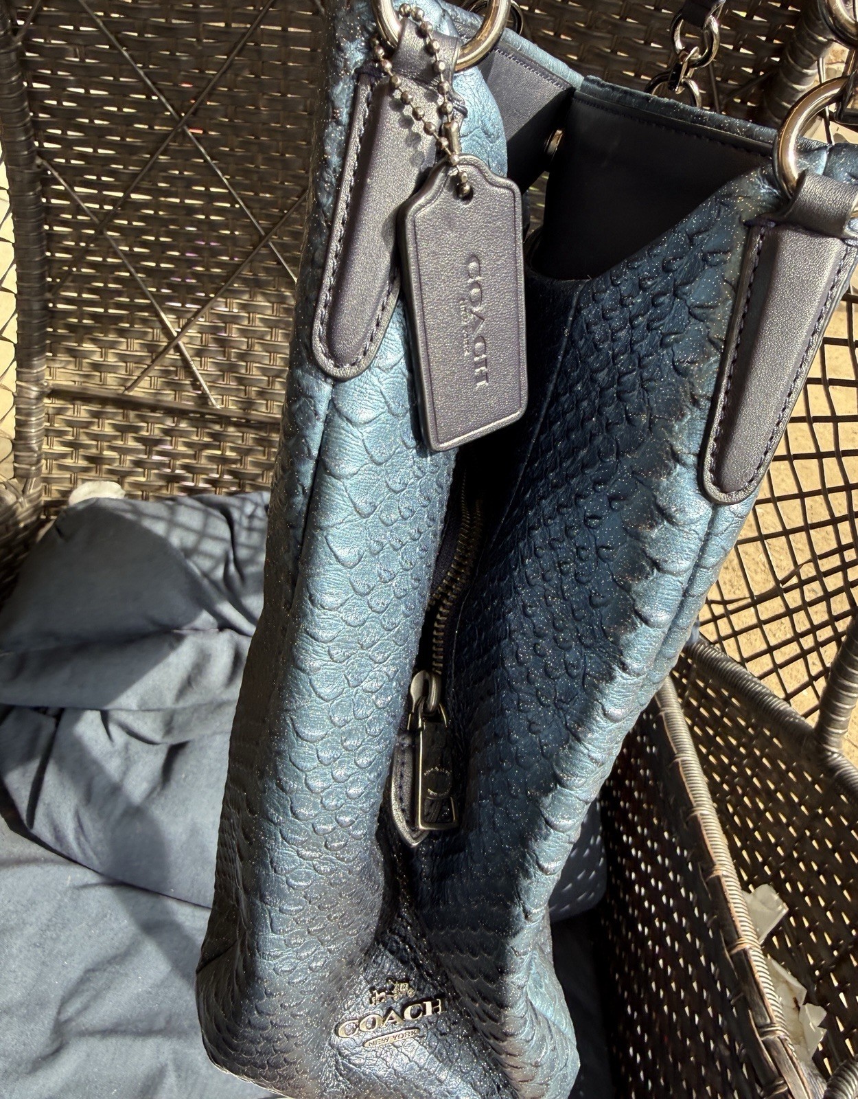 Coach Madison Phoebe Python Embossed Iridescent N… - image 13