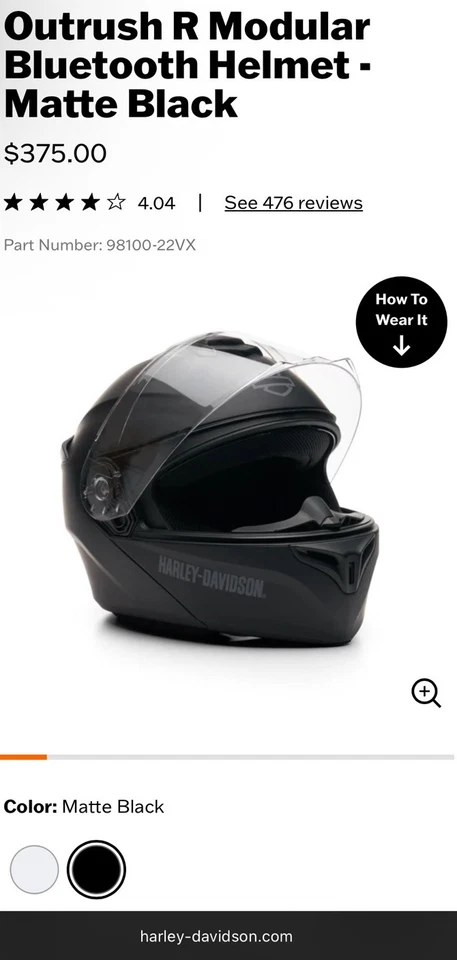 Capacete Harley-Davidson Outrush R grande modular Sena Bluetooth - fosco 98100-22VX - Imagem 2 de 4