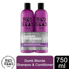 Bed Head by TIGI Shampoo & Conditioner Dumb Blonde Duo for Damaged Hair, 750ml