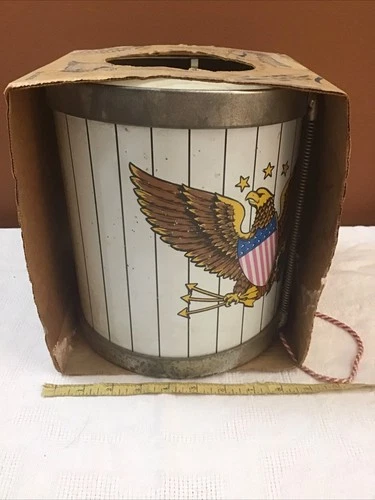 Vintage 1971 J. Chein Playthings Co USA 1776  Toy Tin Drum & Sticks In Box