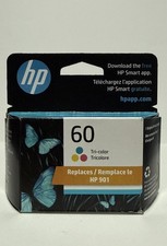 HP 60 Tri-Color Ink Cartridge OEM CC643WN Exp 07/2026