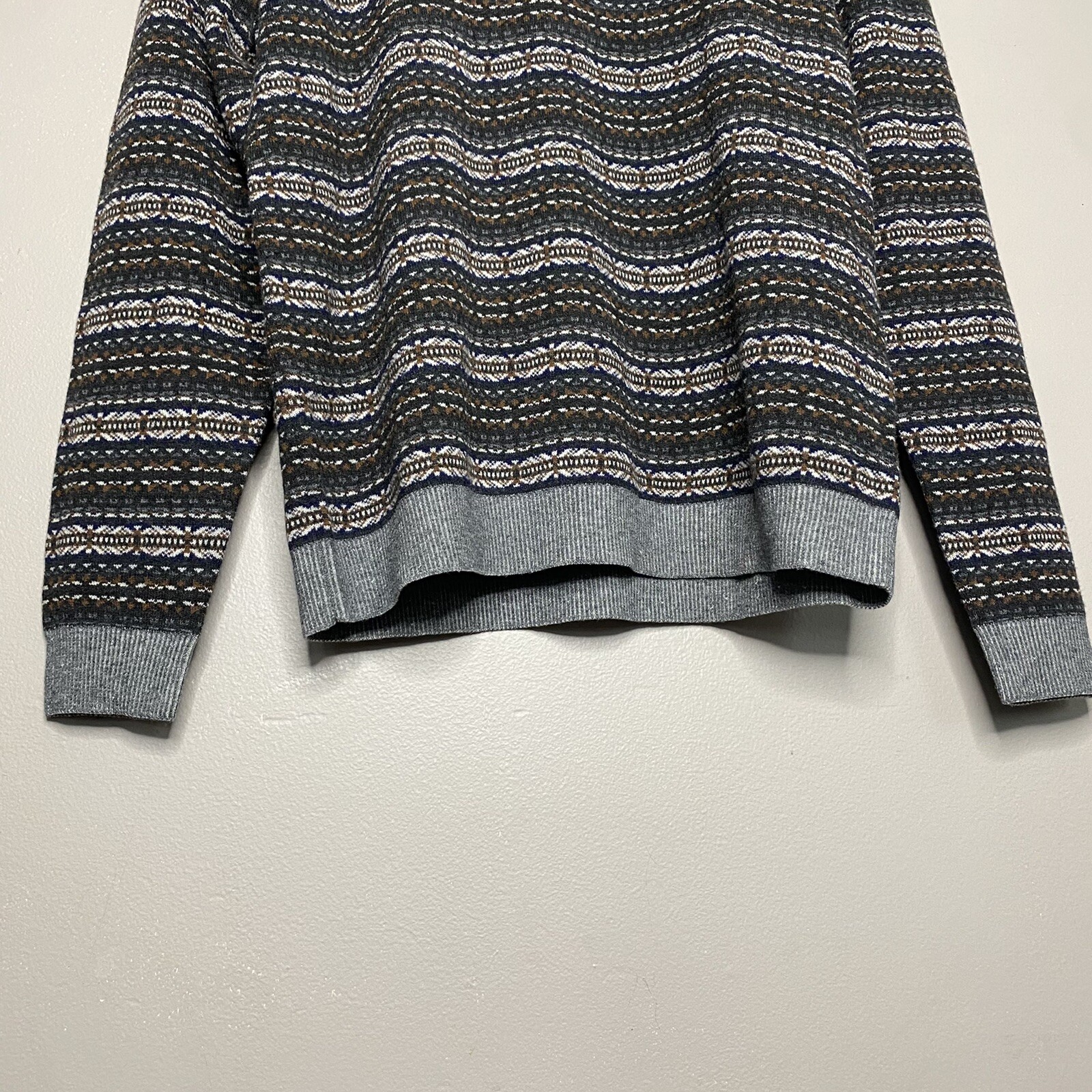 Altea instarsia 100% Wool Crew Neck knit sweater Men’s Size US XL