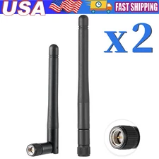 2-Pack SMA Antenna for WiFi 2.4GHz/5Ghz Wireless Router Card Male Pin