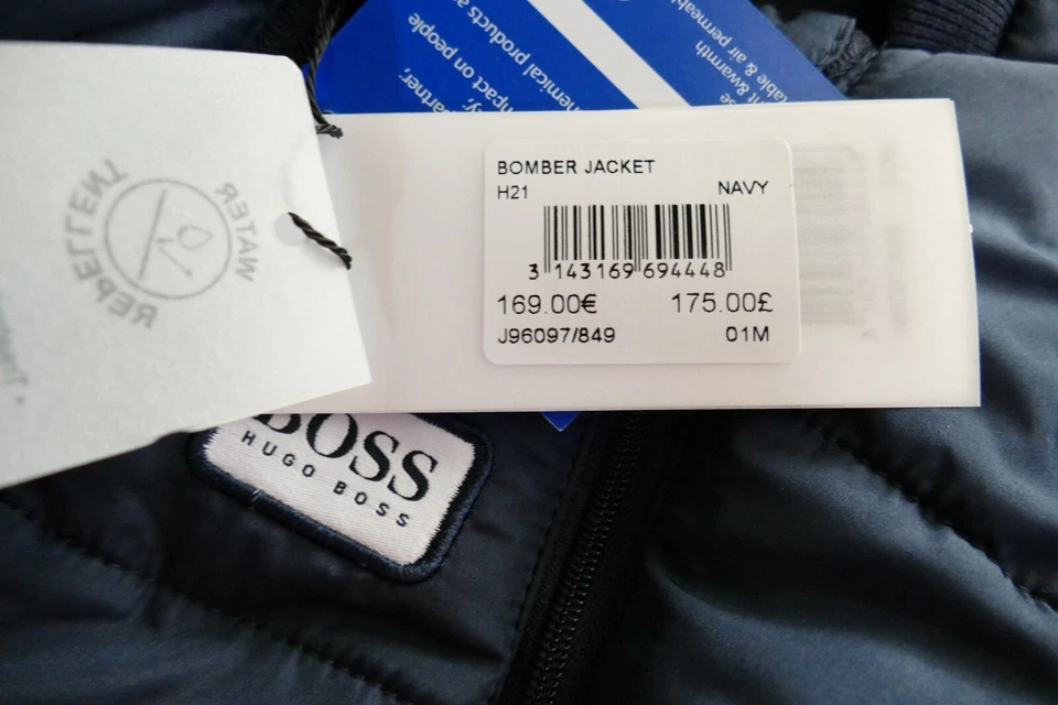 Nuevo Hugo BOSS Azul Real Down Bebé Crecimiento Nieve Traje Bombardero Chaqueta Abrigo Nuevo Nacido 2 Años Foto 3 de 4