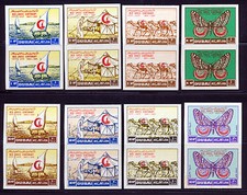 DUBAI 1963 RED CROSS CENTENARY SET IMPERF PAIRS MICHEL 26B-33B CATALOG 52 EUROS