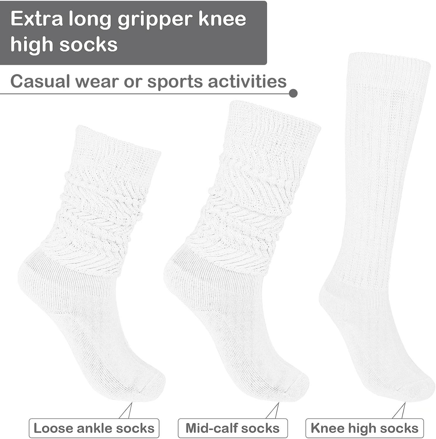 2 Pairs Women'S Slouch Socks Warm Cotton Scrunchie Socks Heavy Knitted