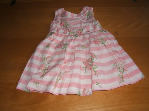 Robe D'Été Bébé Fille Peng Peng – Taille 92 – Coton Jersey Fleuri Blanc Vert