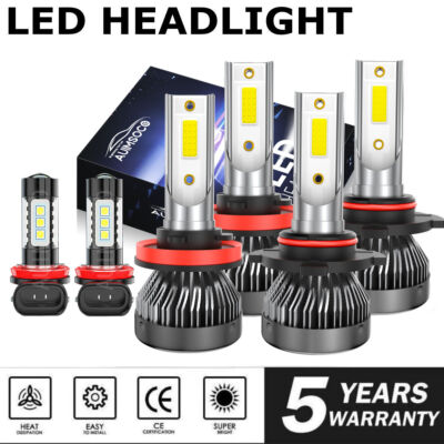 For Ford Expedition Max XLT Sport Utility  3.5L 19-21 LED Headlight+Fog Bulb Kit