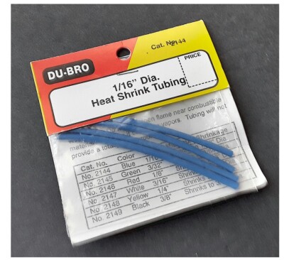 Du-Bro 2144 1/16  Diameter Heat Shrink Tubing 4pcs RC Car Airplane Boat Heli