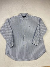 Polo Ralph Lauren Mens XL Blake Long Sleeve Button Down Dress Shirt Blue Striped