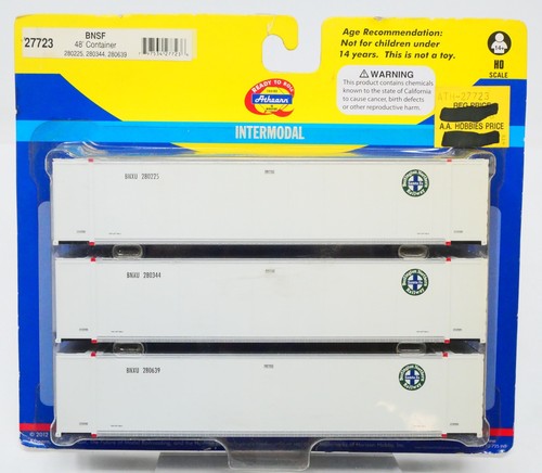 Athearn ATH27723 27723, BNSF 48' Contenedor Intermodal Juego de 3 paquetes, escala HO | Zustand: New