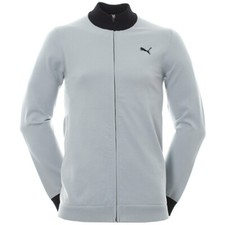 Puma Golf Herren EvoKnit Full Zip gef&uuml;tterte Jacke, grau/schwarz, UVP 69&pound;, NEU