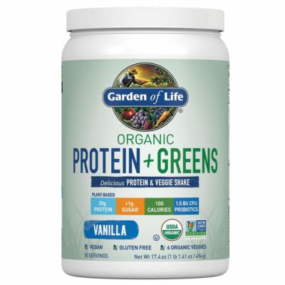 Garden of Life Organic Protein & Greens Powder Vanilla 20g Protein 1.1lb 17.4OZ.
