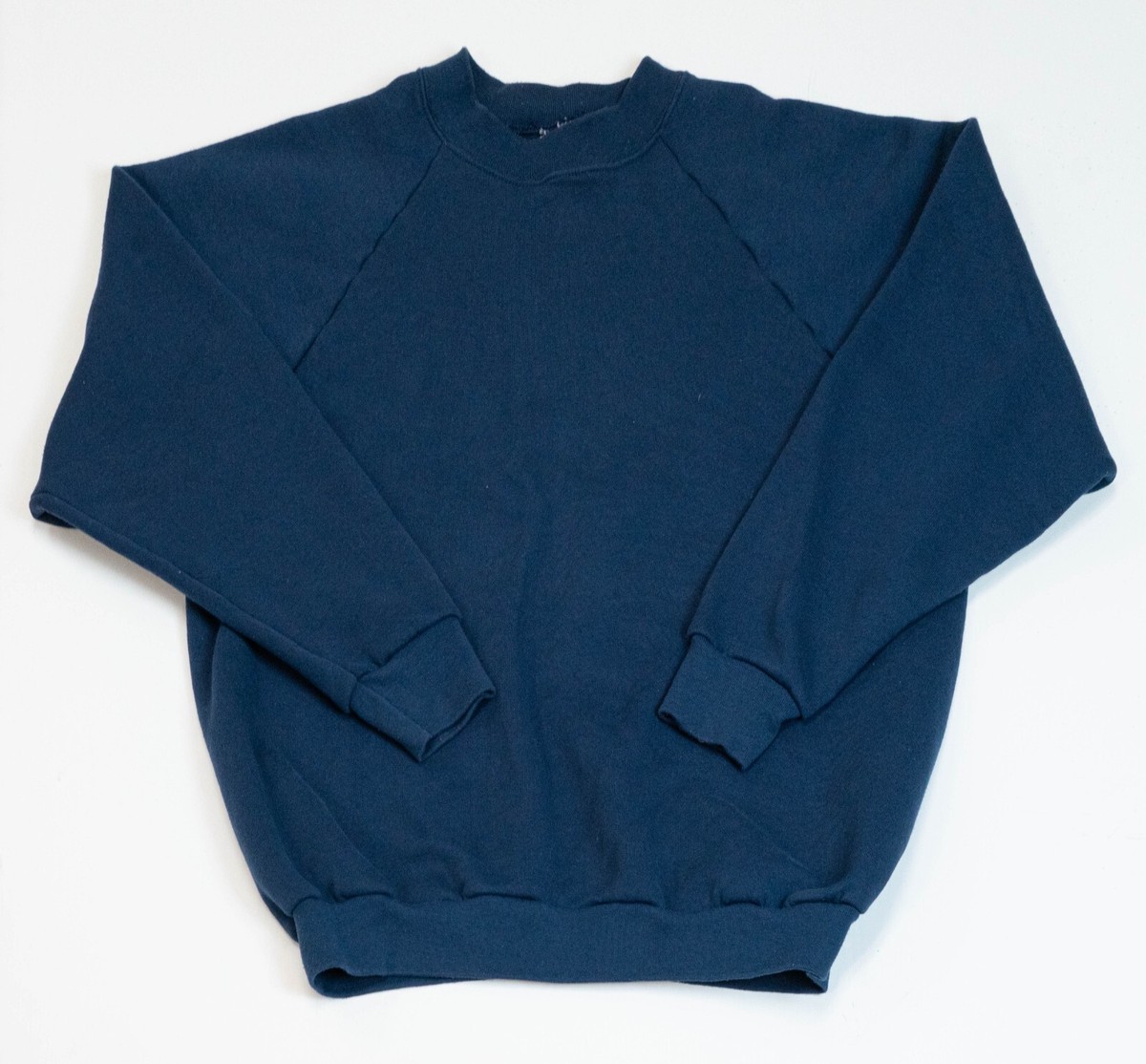 Vintage Sweatshirt Mens XL 80s 90s Blank Navy Fruit of the Loom 