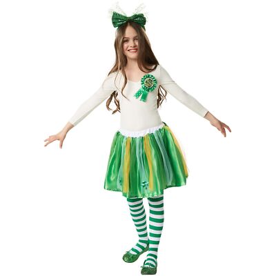 Kinder Mädchen Kostüm St. Patrick's Day Tutu Rock Fasching Karneval Verkleidung