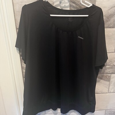 Reebok Plus 18/20 Athletic Wear Woman s T-shirt Top Shirt Black