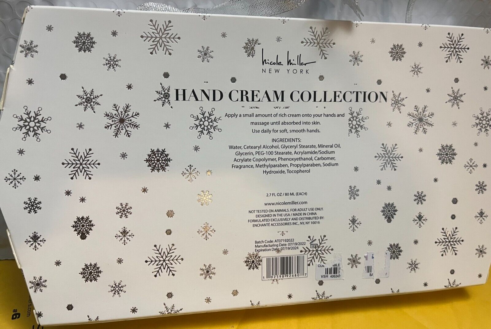 NICOLE MILLER NEW YORK HAND CREAM COLLECTION PINK PEONY,LEMON,VANILLA,ALOE VERA