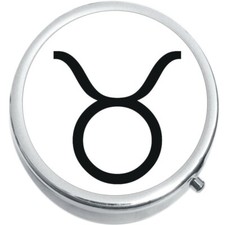 Taurus Zodiac Medicine Vitamin Compact Pill Box