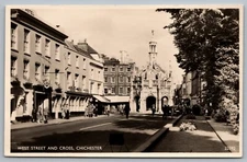 Postcard RPPC, West Street And Cross, Chichester West Sussex England Unposted