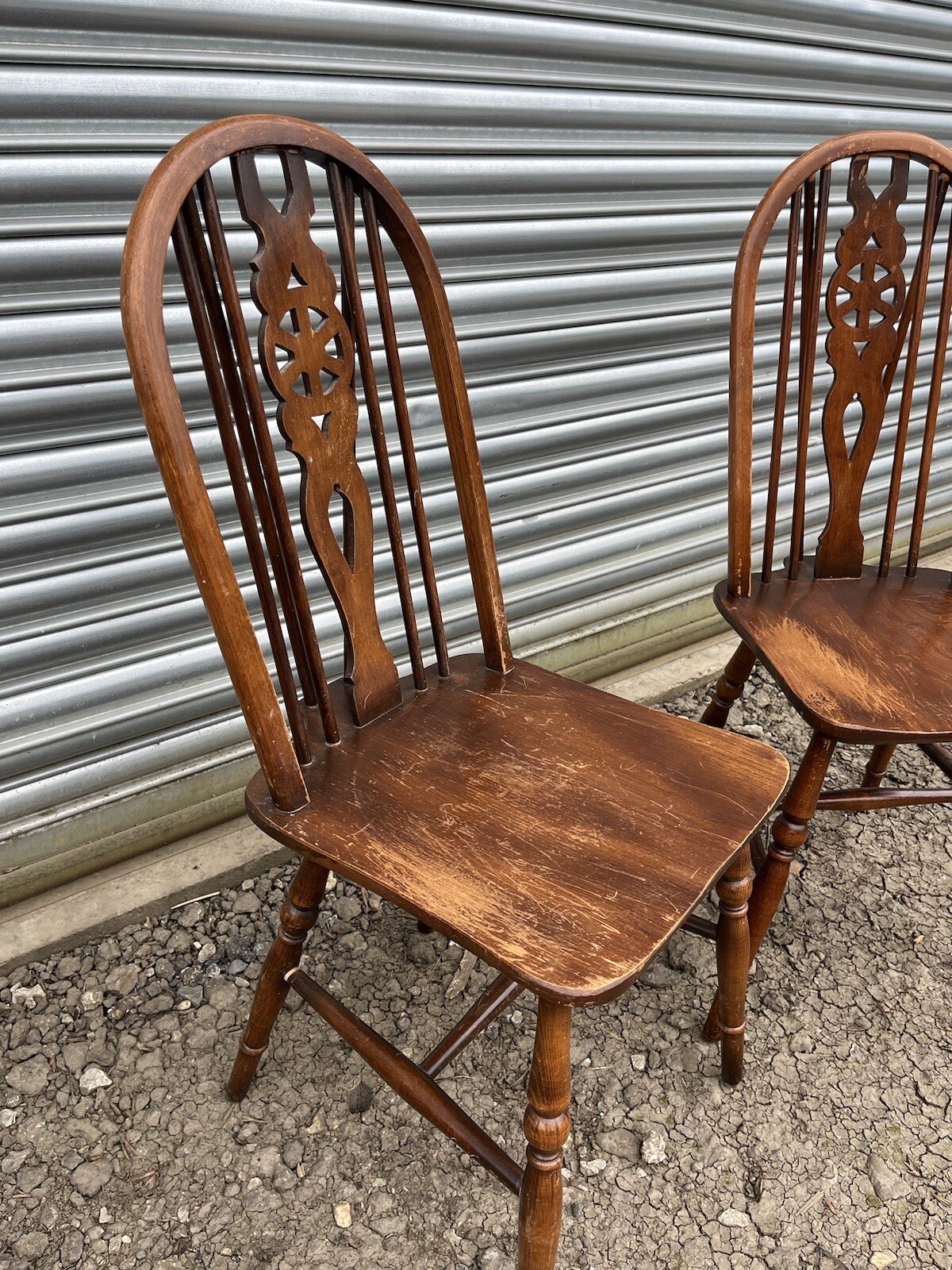 A Pair Of Vintage Wheel Back Dining Chairs eBay