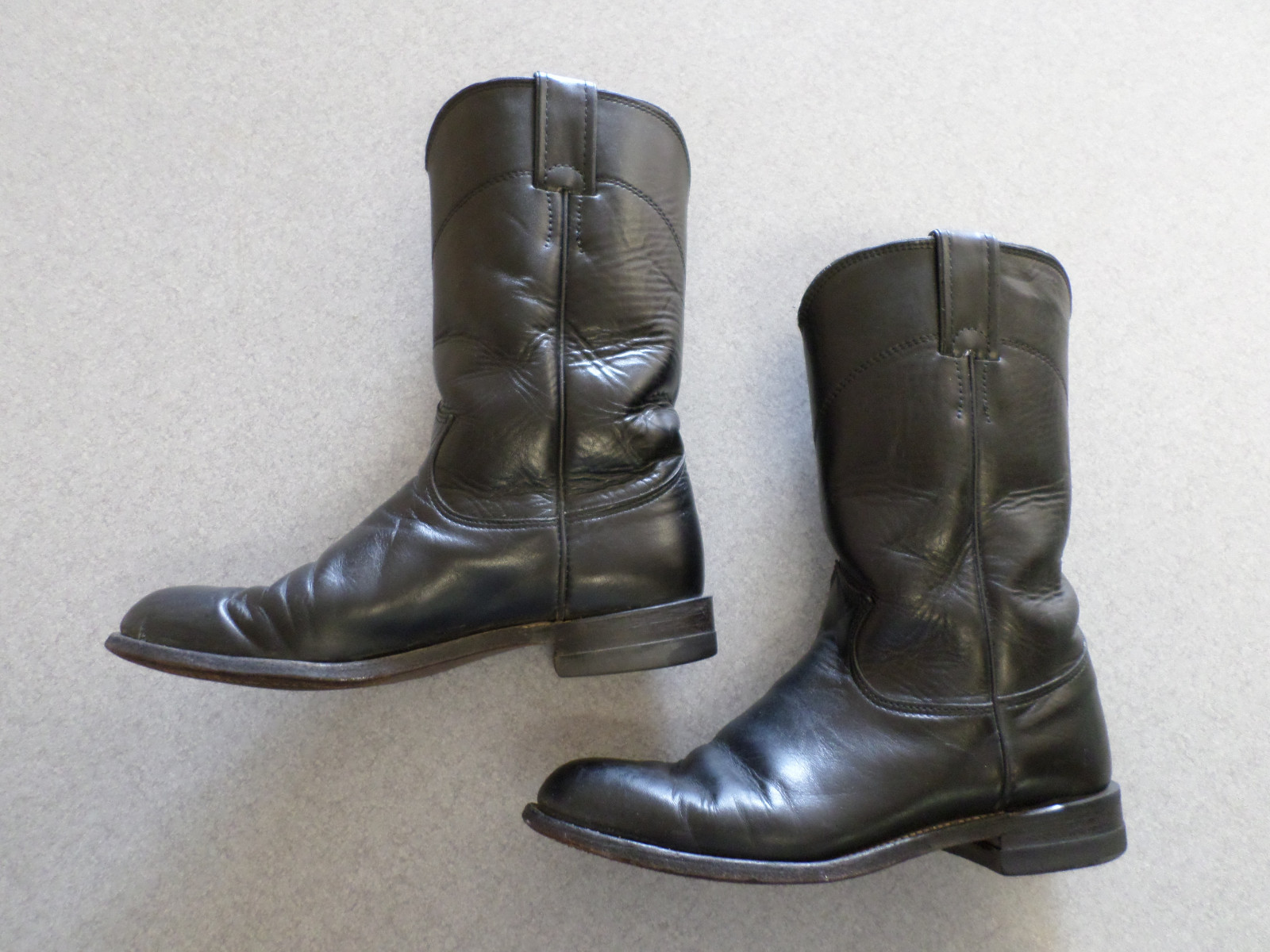 Justin "L3703" black leather western boots, Women's 6 C made in USA eBay