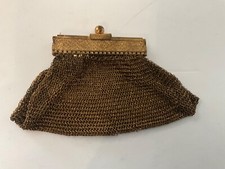 Antique  Gold Wash Mesh Coin Purse For Antique  French Doll marked Germany