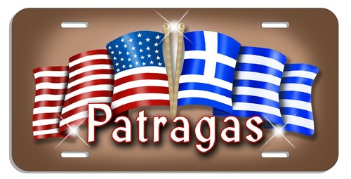 USA Greece Unity Flags Auto License Plate Greek Personalize Custom Many Colors - Picture 11 of 16