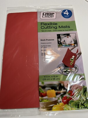 4/Set Flexible Multi-Purpose Cutting Mats Color Coded for Food Safety ...